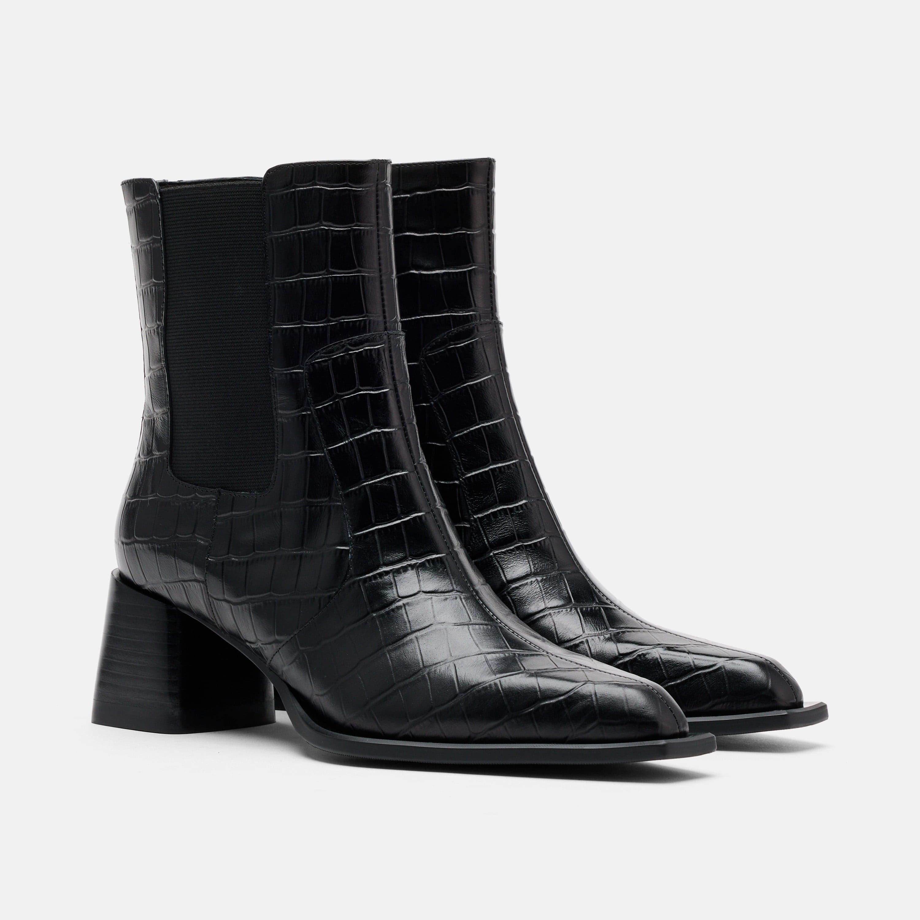 MARC NOLAN Harper Square Toe Chelsea Boots, Alternate, color, Black Croc