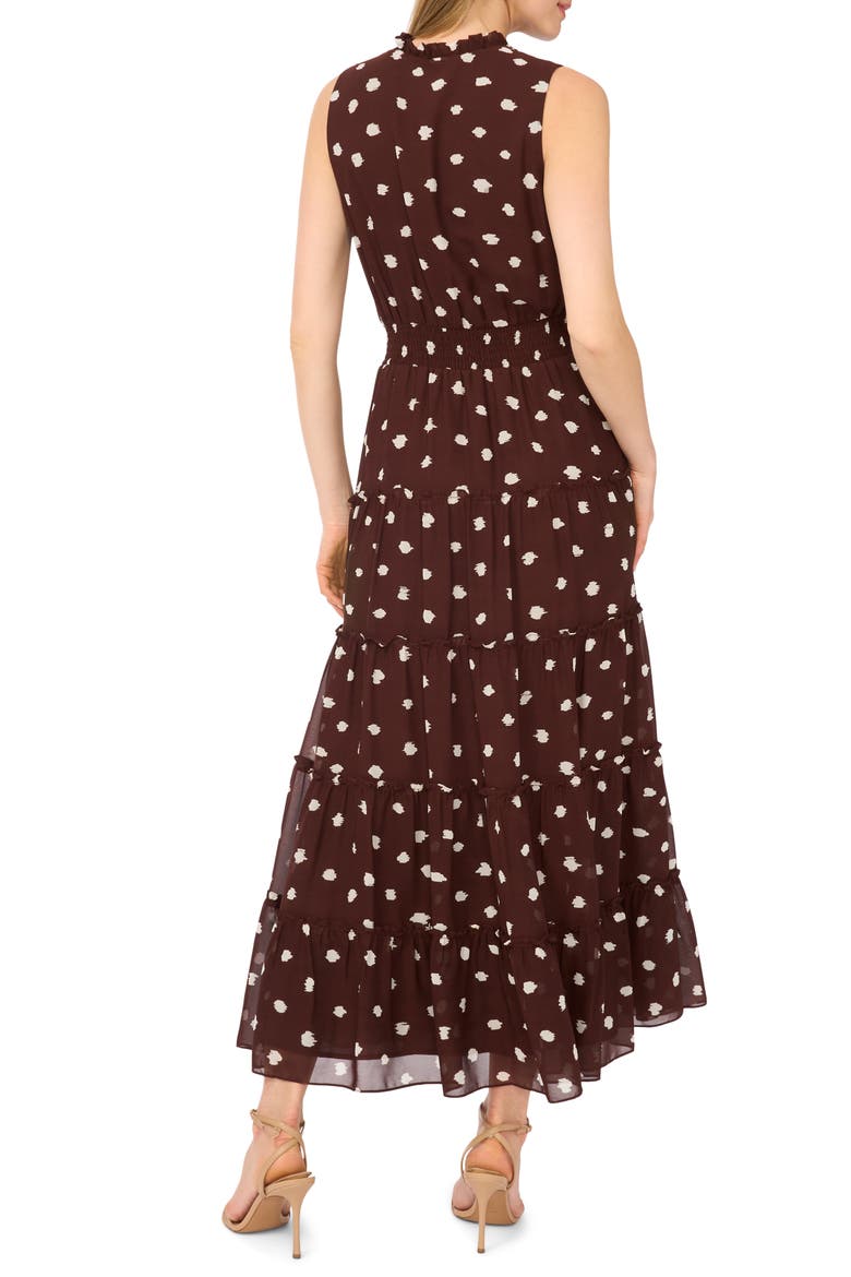 Split Neck Maxi Dress, Alternate, color, MAHOGANY