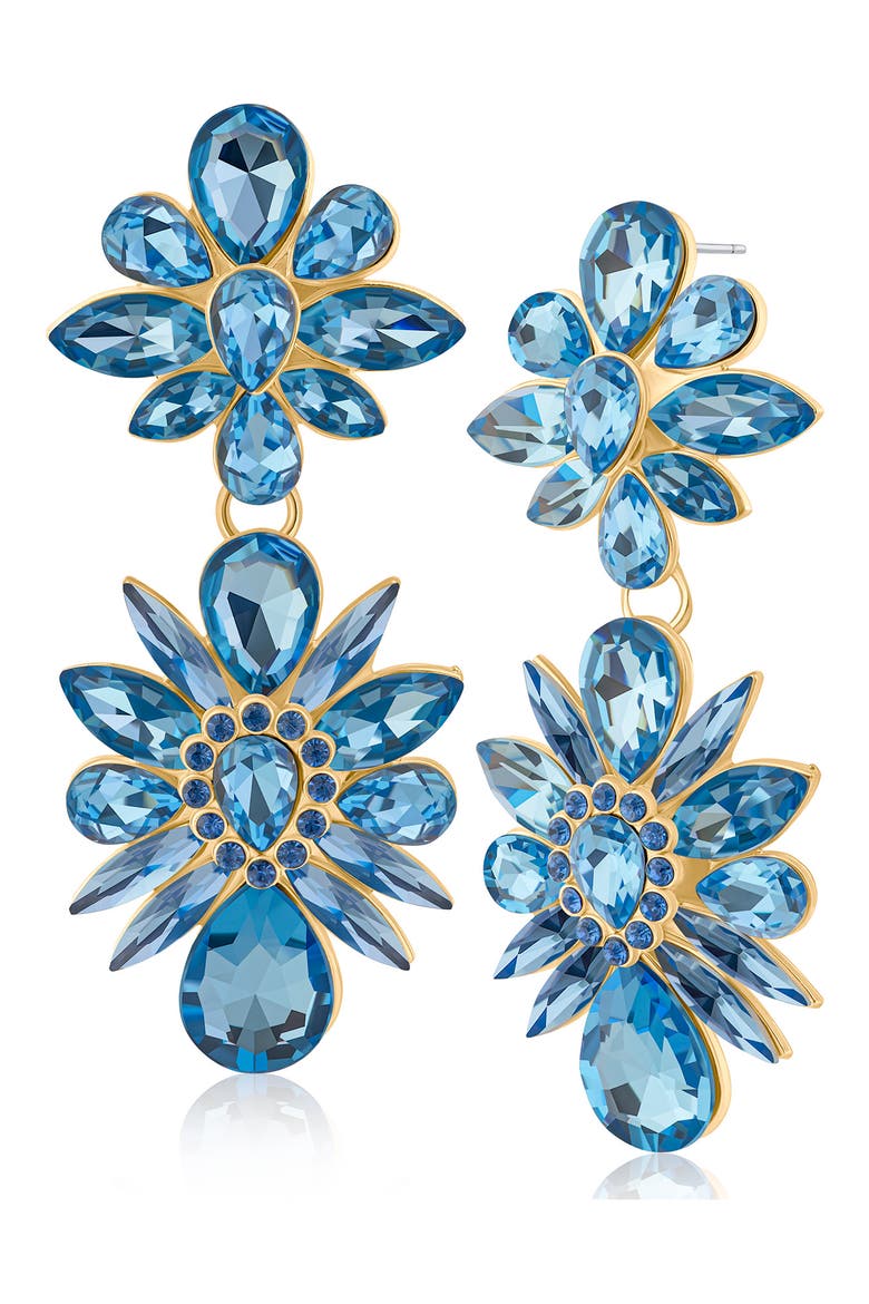Crysal Flower Drop Earrings (Nordstrom Exclusive), Main, color, BLUE/ GOLD