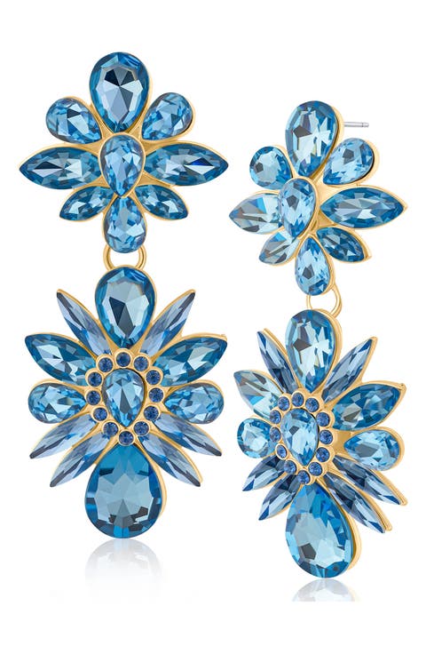 Crysal Flower Drop Earrings