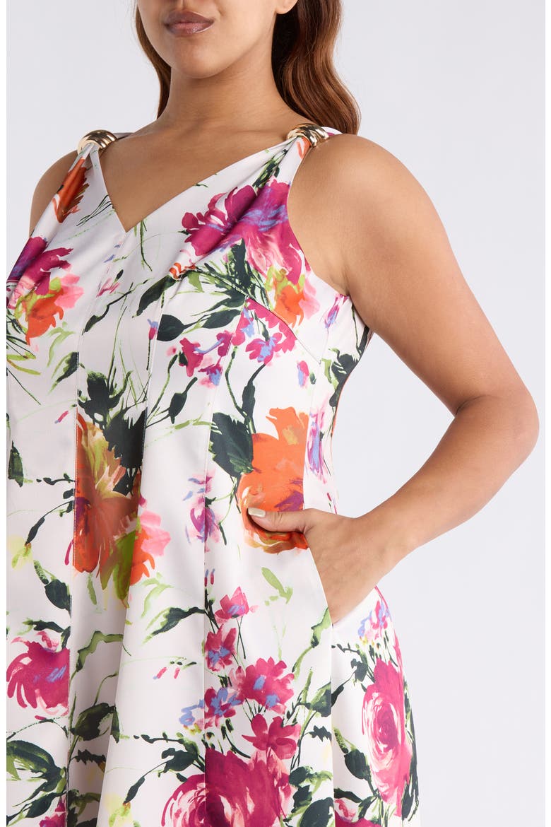 Floral Print Sundress, Alternate, color, SAND FLORAL