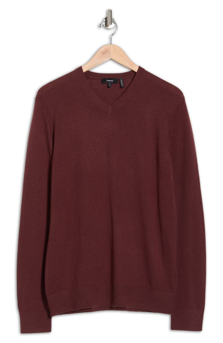 Theory Riland V-Neck Sweater, Alternate, color, Chianti