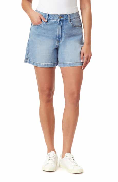 Kensie High Rise Side Slit Denim Shorts