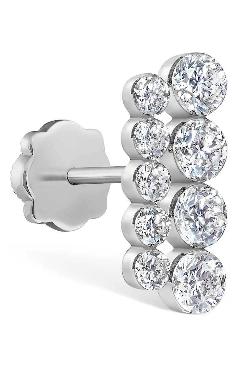 MARIA TASH Apsara Invisible Setting Diamond Bar Single Earring, Alternate, color, White Gold