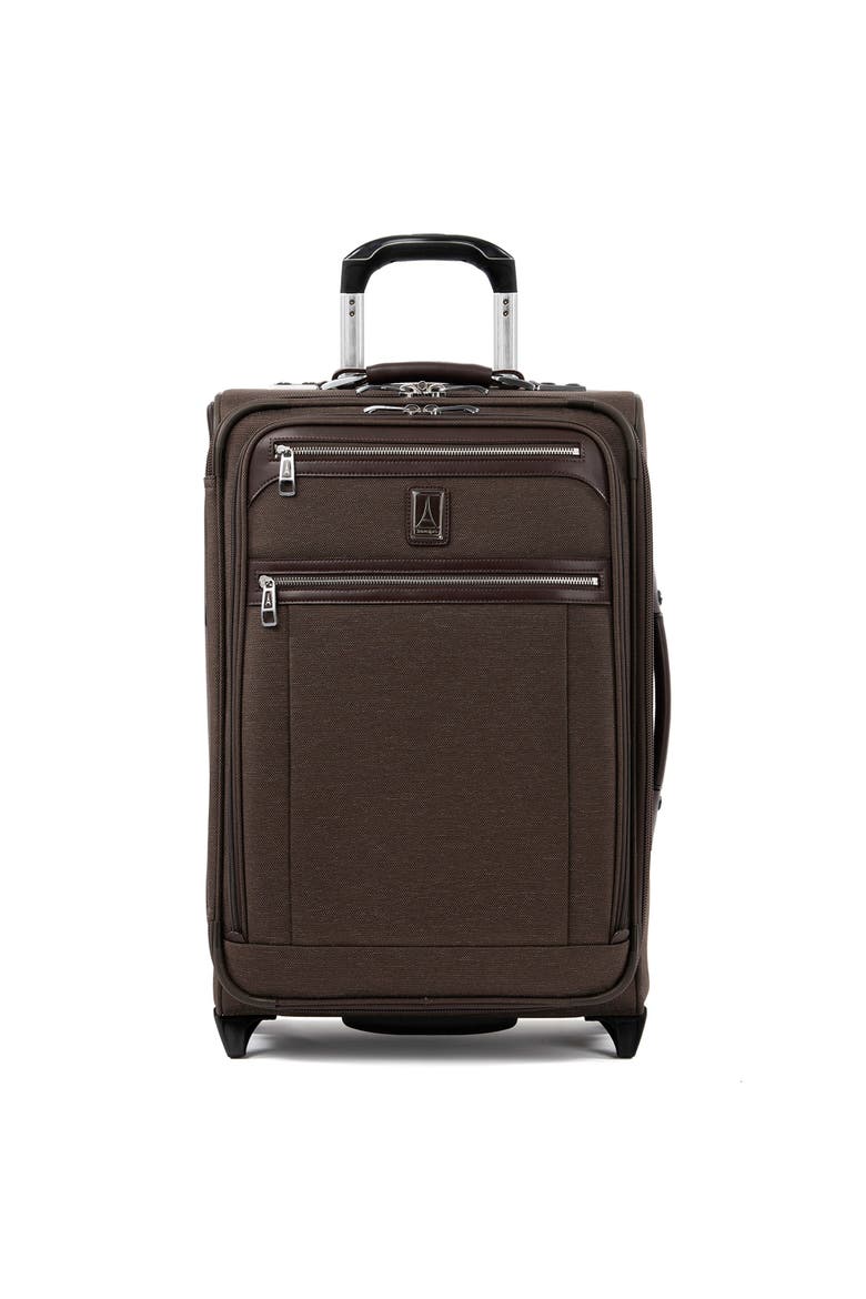 Platinum Elite Softside Expandable 22" Upright Carry On Luggage, Main, color, Rich Espresso