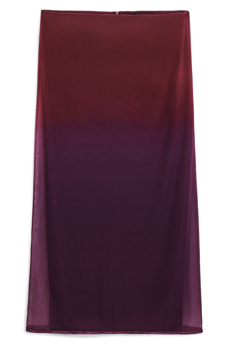 Ribbo Ombré Midi Skirt, Alternate, color, BURGUNDY