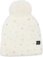 Nanette Lepore Star Embellished Faux Fur Pom Beanie