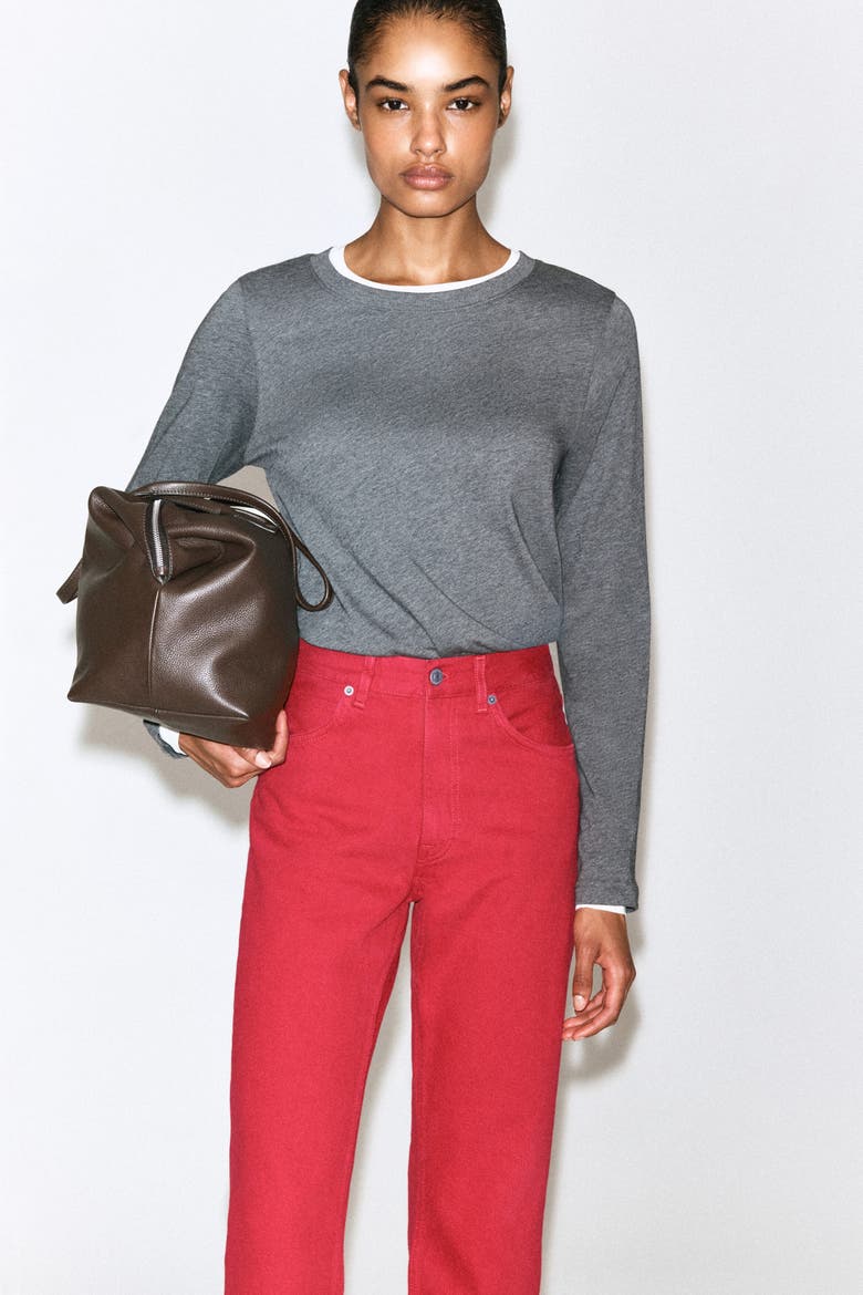 Valley Cropped Bootcut Jeans, Alternate, color, RED