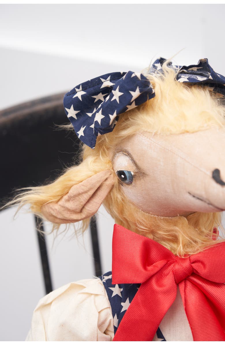 Gallerie II Patriotic Gussie Sheep w/ Stars & Stripes Dress Decorative Figurine, Alternate, color, Red
