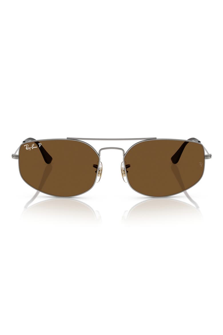 Explorer V 60mm Polarized Irregular Sunglasses, Main, color, GUNMETAL