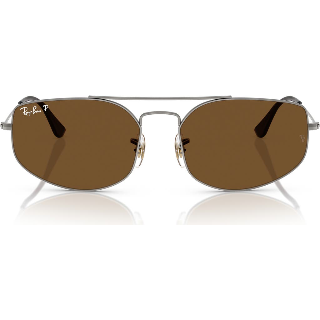 Ray Ban Ray-ban Explorer V 60mm Polarized Irregular Sunglasses In Gunmetal