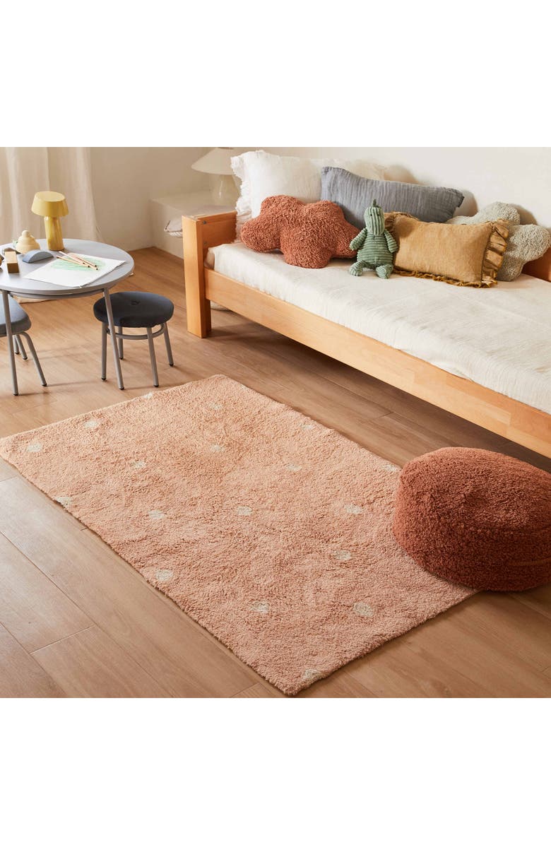 Lorena Canals Washable Rug Mini Dot, Alternate, color, Rose, Natural