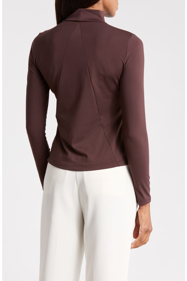 Turtleneck Top with Back Seam Detail, Alternate, color, RICH MOCHA
