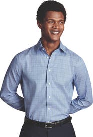 Charles Tyrwhitt Prince Of Wales Check Non-Iron Twill Slim Fit Shirt Single Cuff
