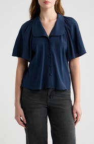FRAME Gala Silk Short Sleeve Shirt