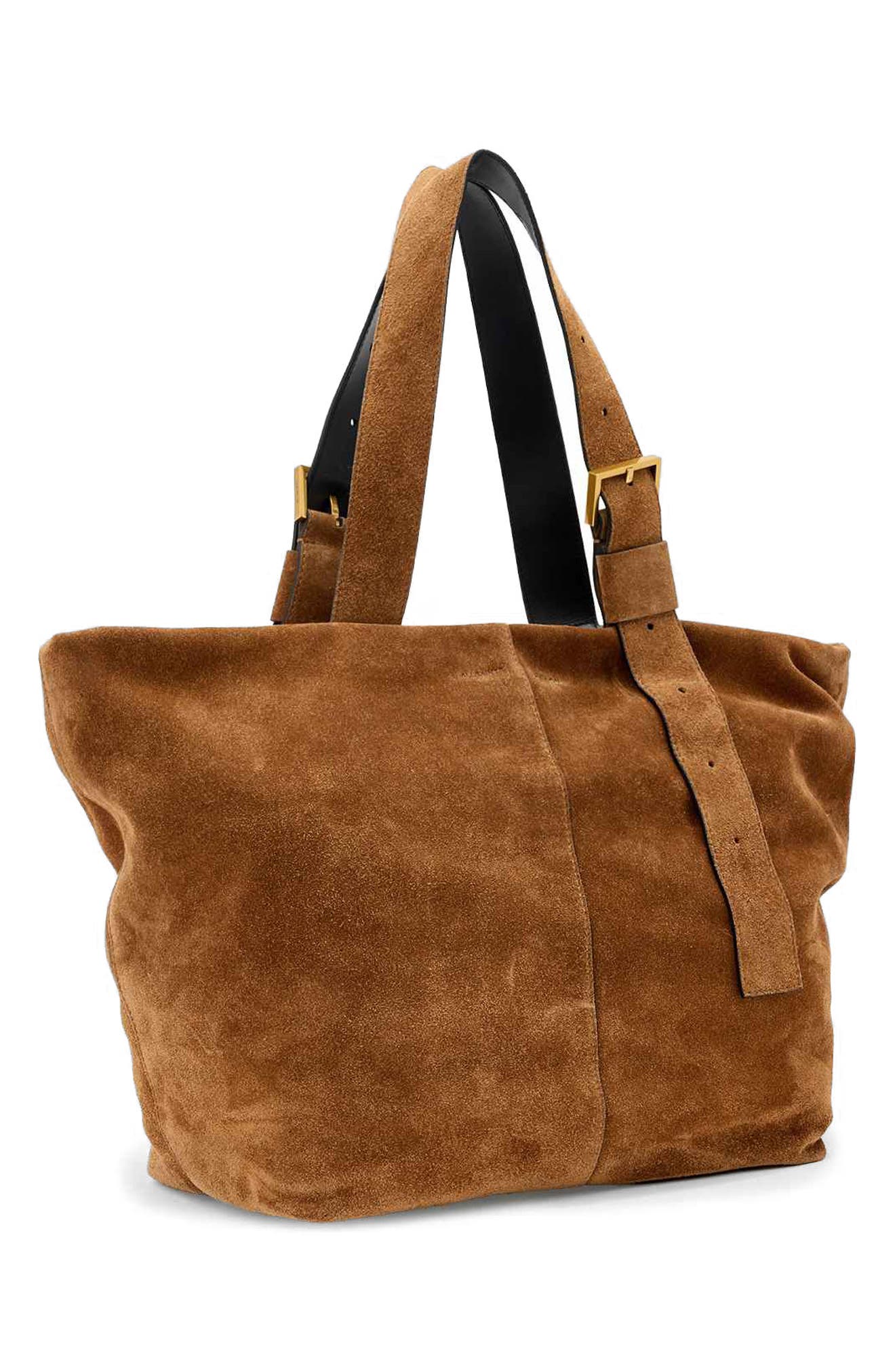 Alba Zip Suede Tote, Alternate, color, ARIZONA TAN BROWN