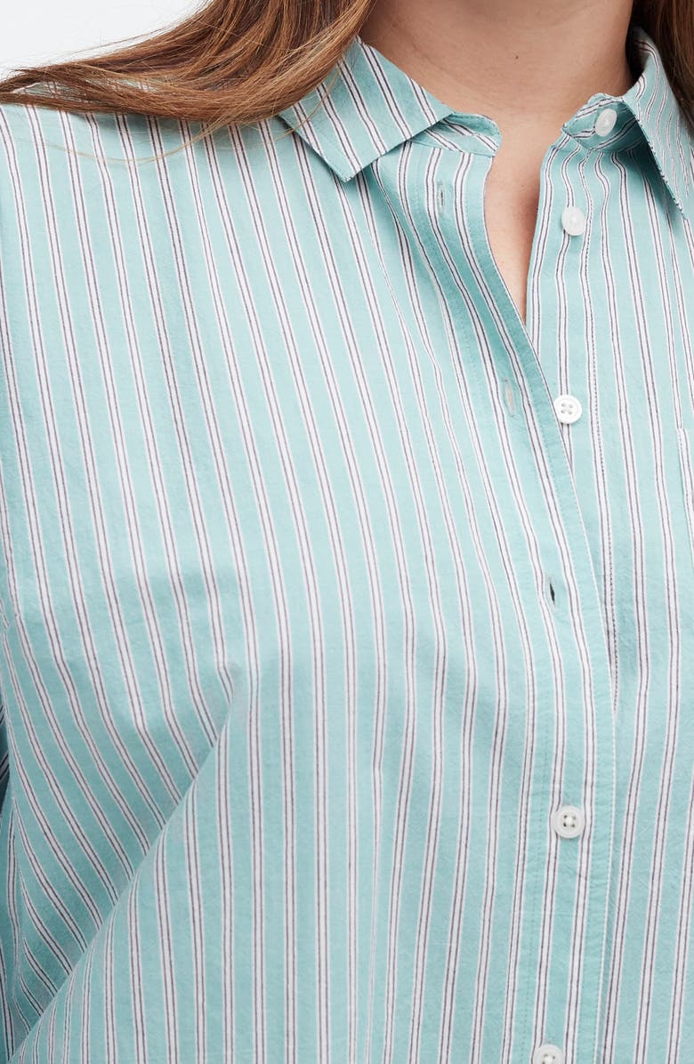 Madewell Oversize Stripe Cotton Button-Up Shirt, Alternate, color,