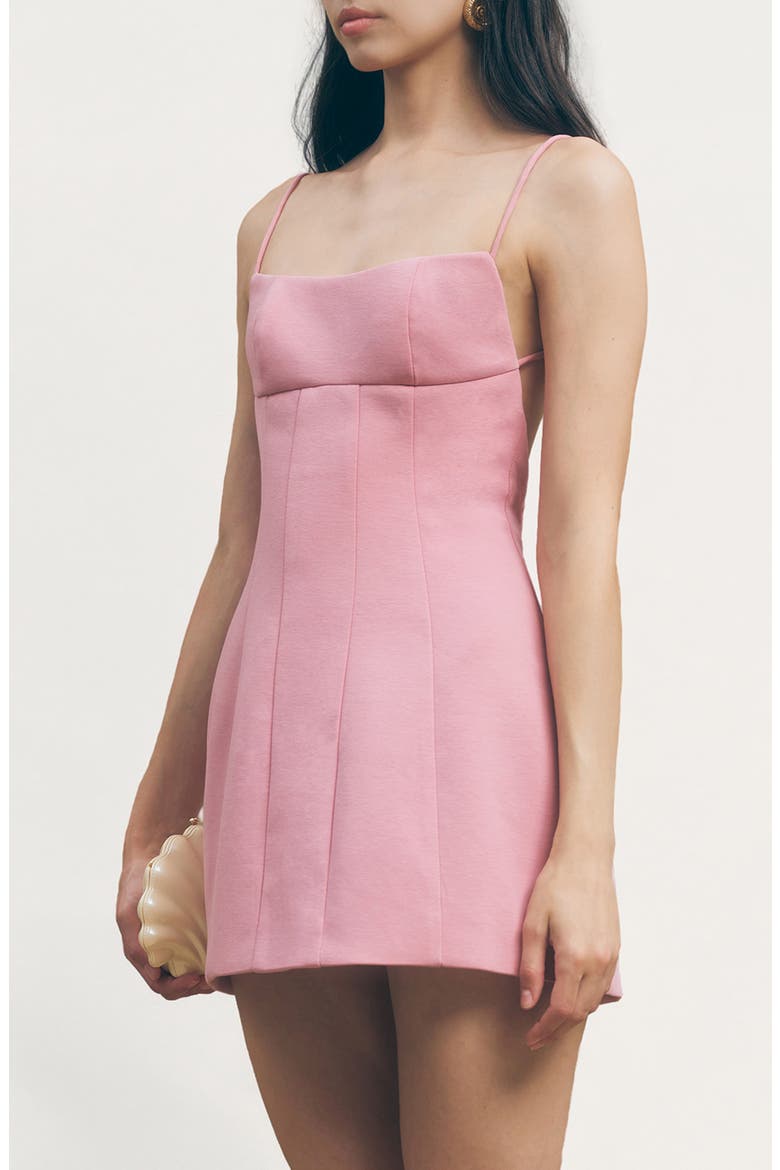 Rhea Scoop Back Ponte Minidress, Alternate, color, PINK