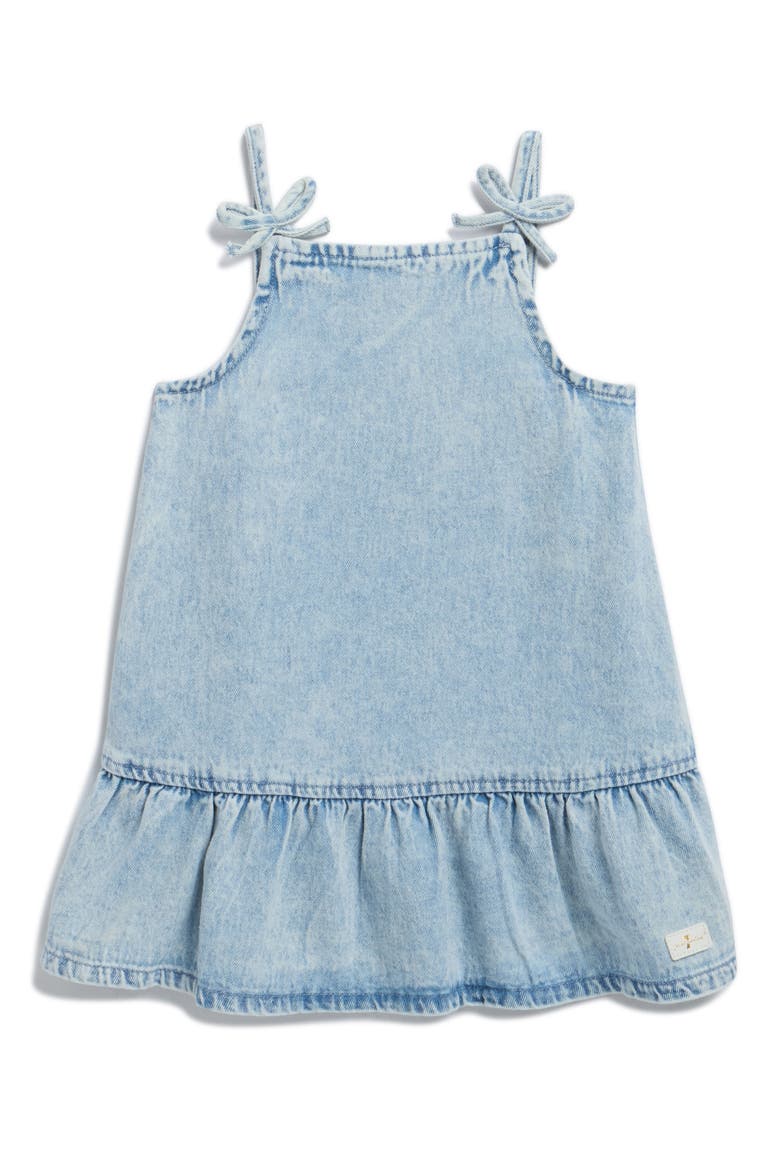 Kids' Ruffle Hem Denim Dress, Main, color, LIGHT VINTAGE