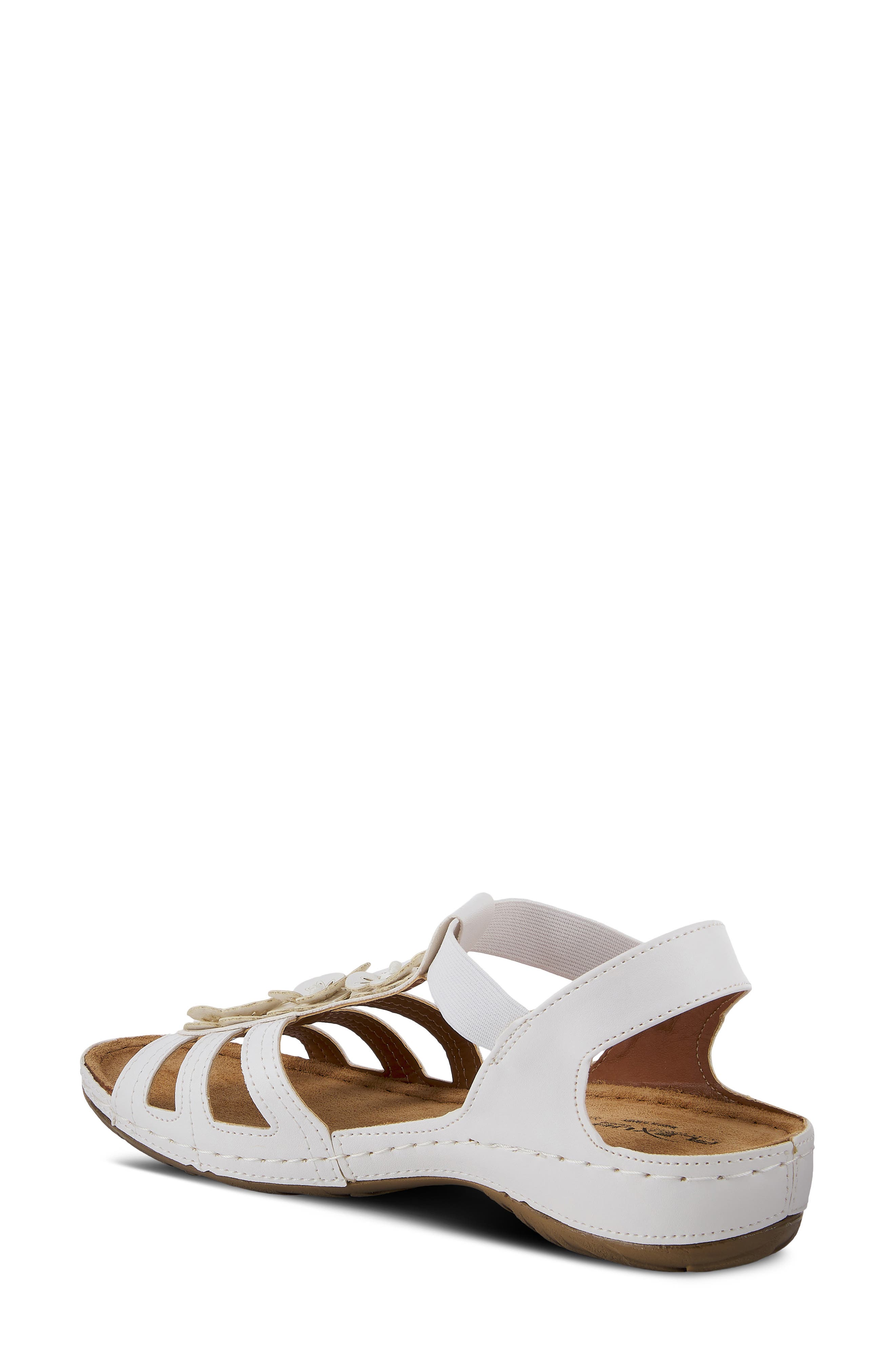 Flexus by Spring Step Adede Floral Sandal, Alternate, color, White Patent Leather