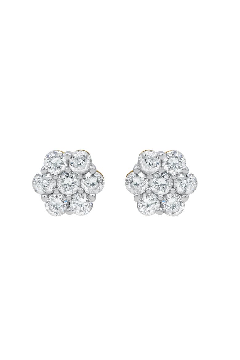 Meadow 1.25 Ct TW Lab Grown Diamond Cluster Studs 14K White Gold Earrings, Alternate, color, 14K White Gold