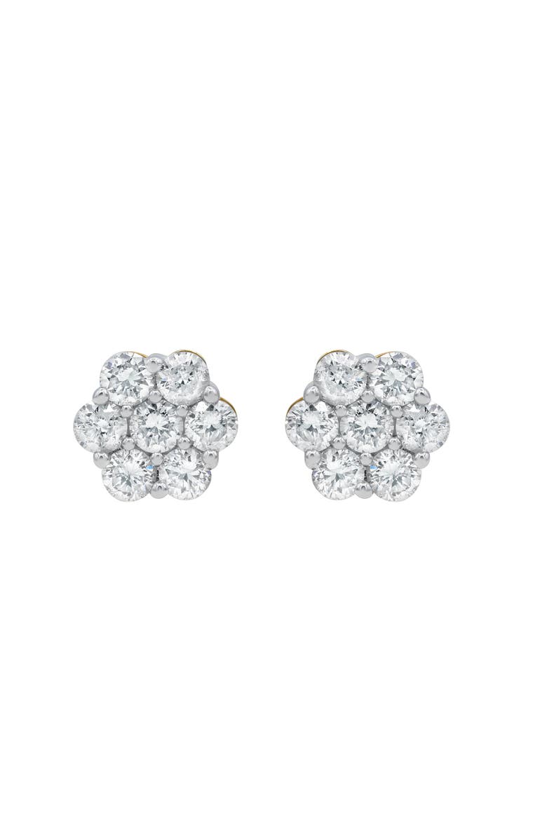 LuvMyJewelry Meadow 1 Ct TW Lab Grown Diamond Cluster Studs 14K White Gold Earrings, Alternate, color, 14K White Gold