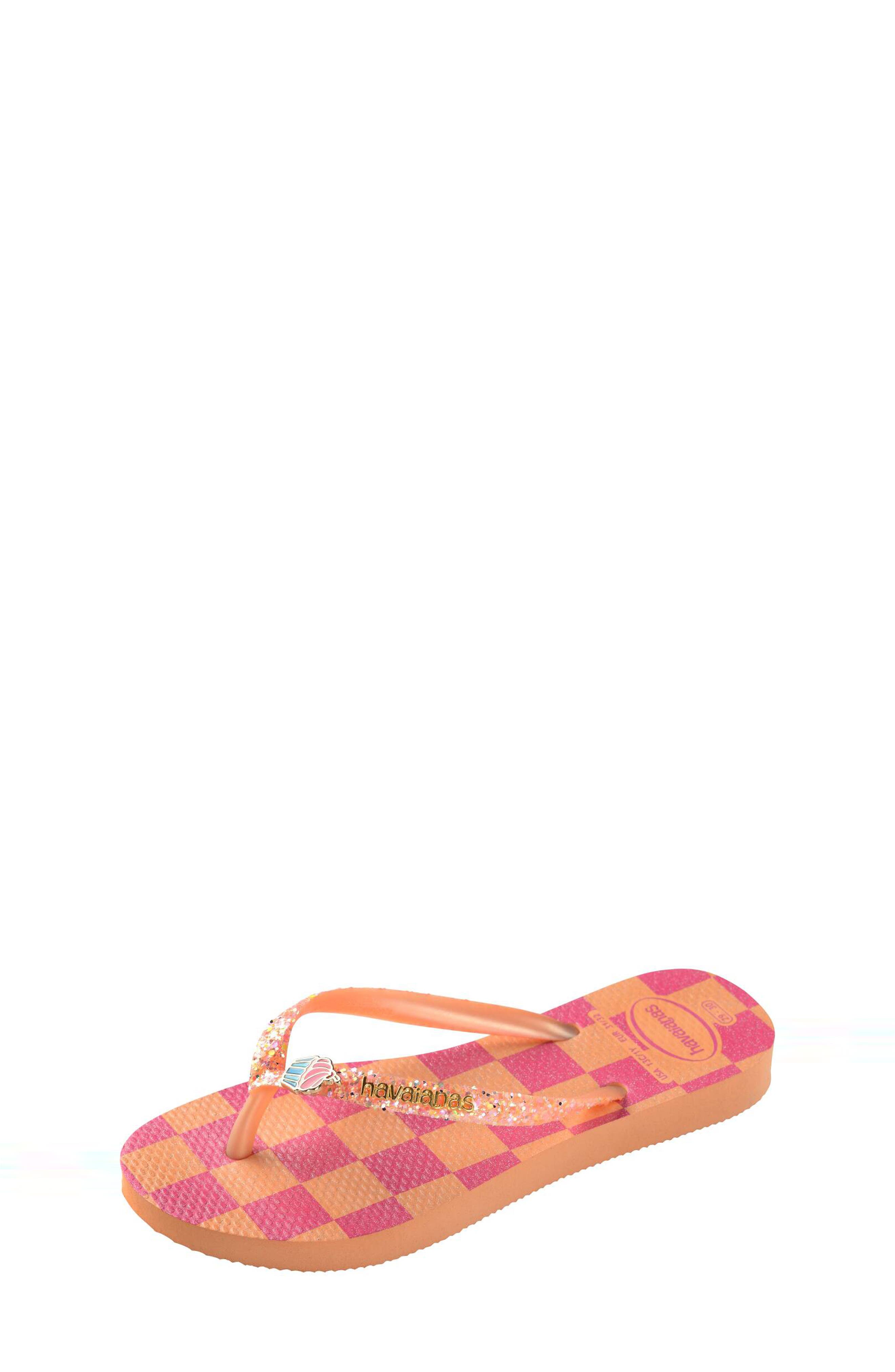 Havaianas Kids' Slim Glitter Sandal, Alternate, color, Peach