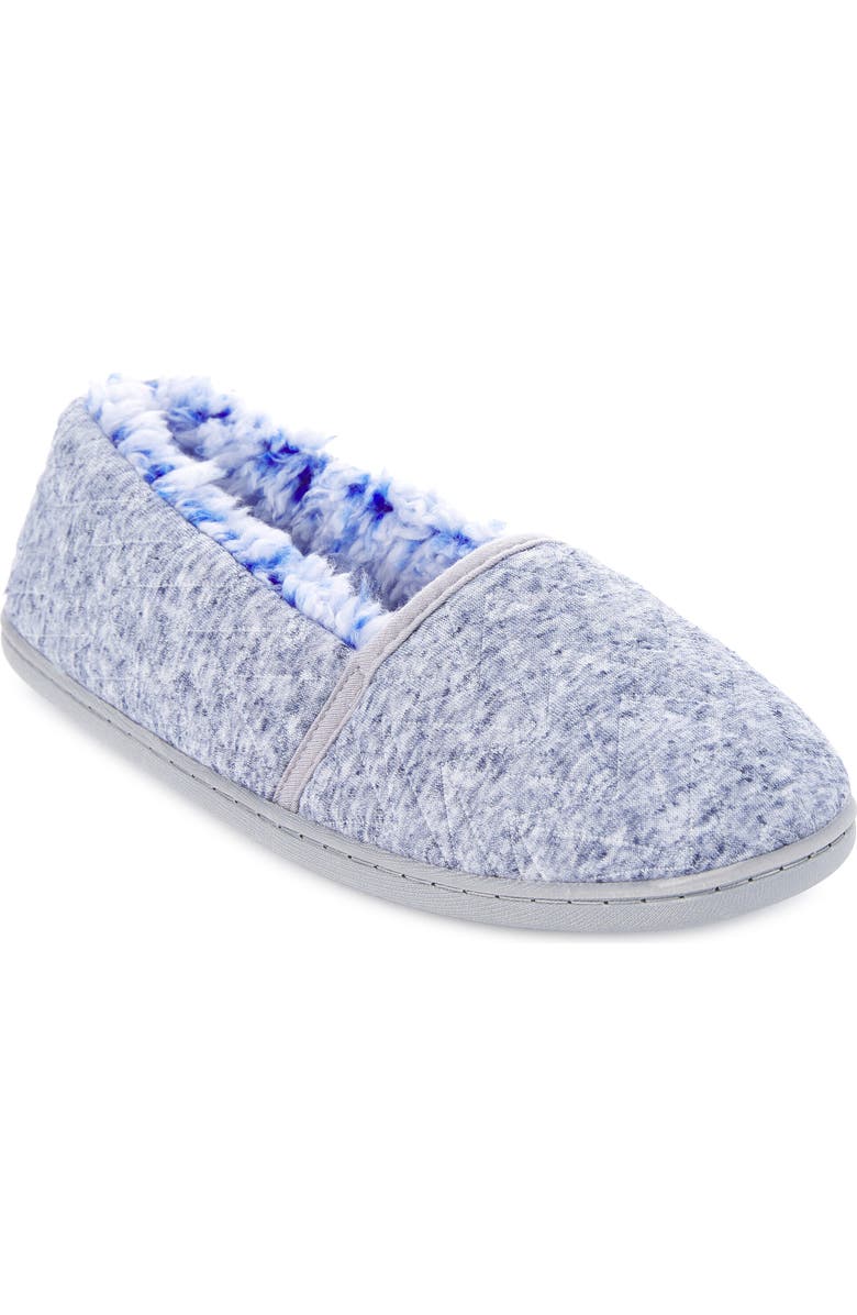 FLOOPI Chloe Quilt Fleece Slipper, Main, color, Blue