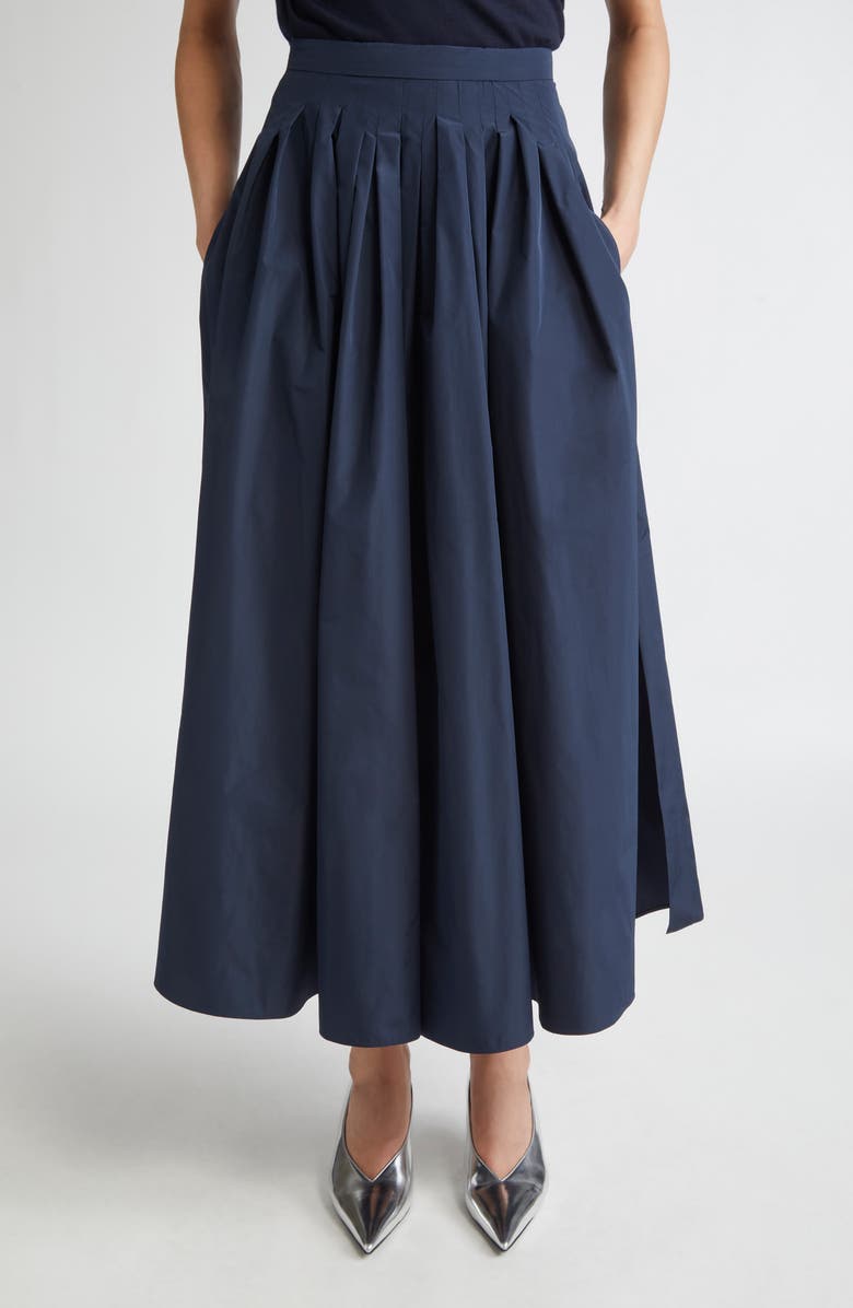 Max Mara Jokey Pleated Water Repellent Taffeta Skirt, Main, color, Ultramarine