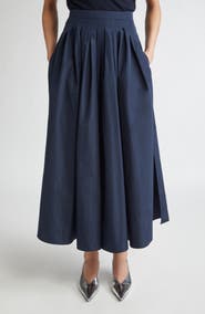 Max Mara Jokey Pleated Water Repellent Taffeta Skirt