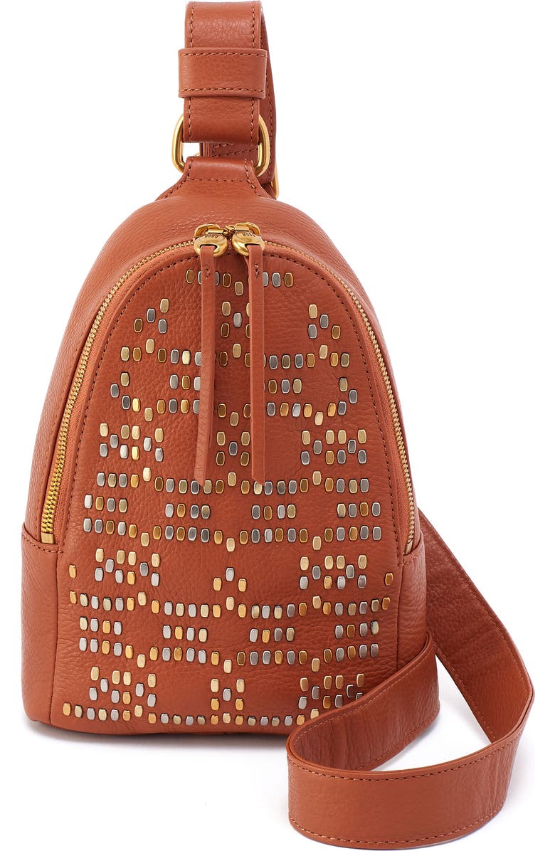 HOBO Fern Leather Sling Bag, Main, color, Warm Honey