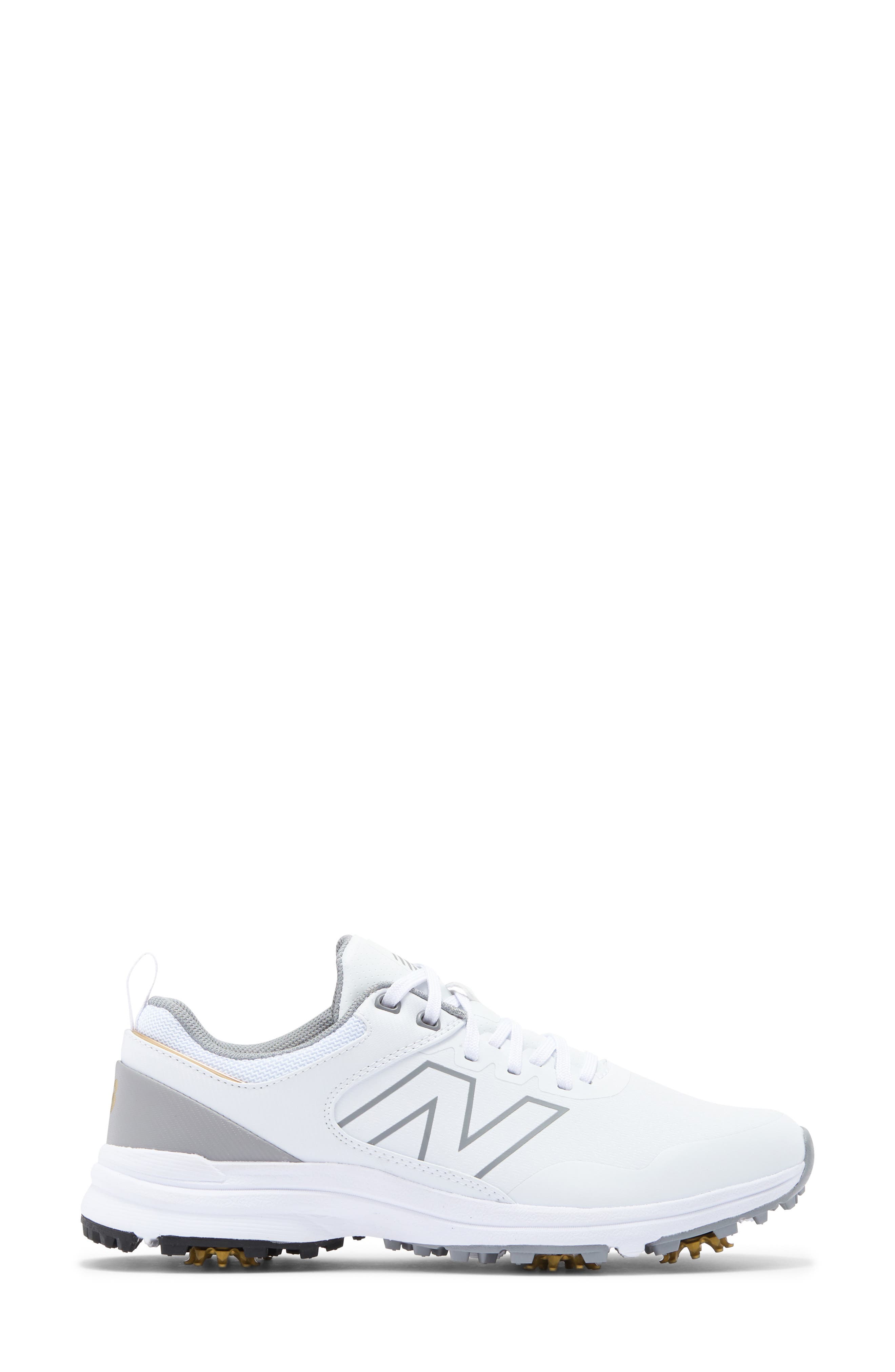 NEW BALANCE GOLF Brighton v2 Waterproof Golf Shoe, Alternate, color, White / Grey