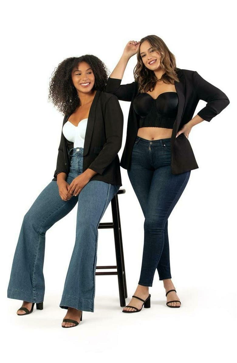 Parfait Elissa Full Busted Strapless Bustier, Alternate, color, Black