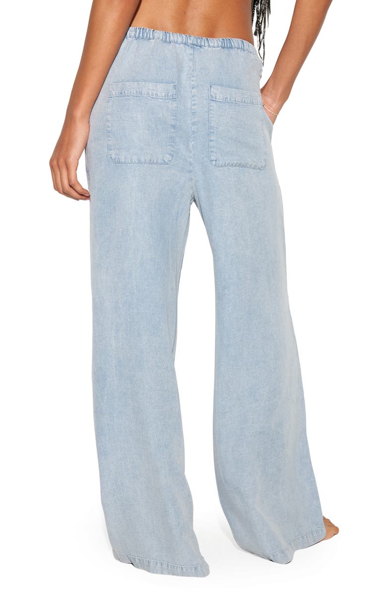 Spiritual Gangster Toluca Wide Leg Chambray Pants, Alternate, color, Sunbleache