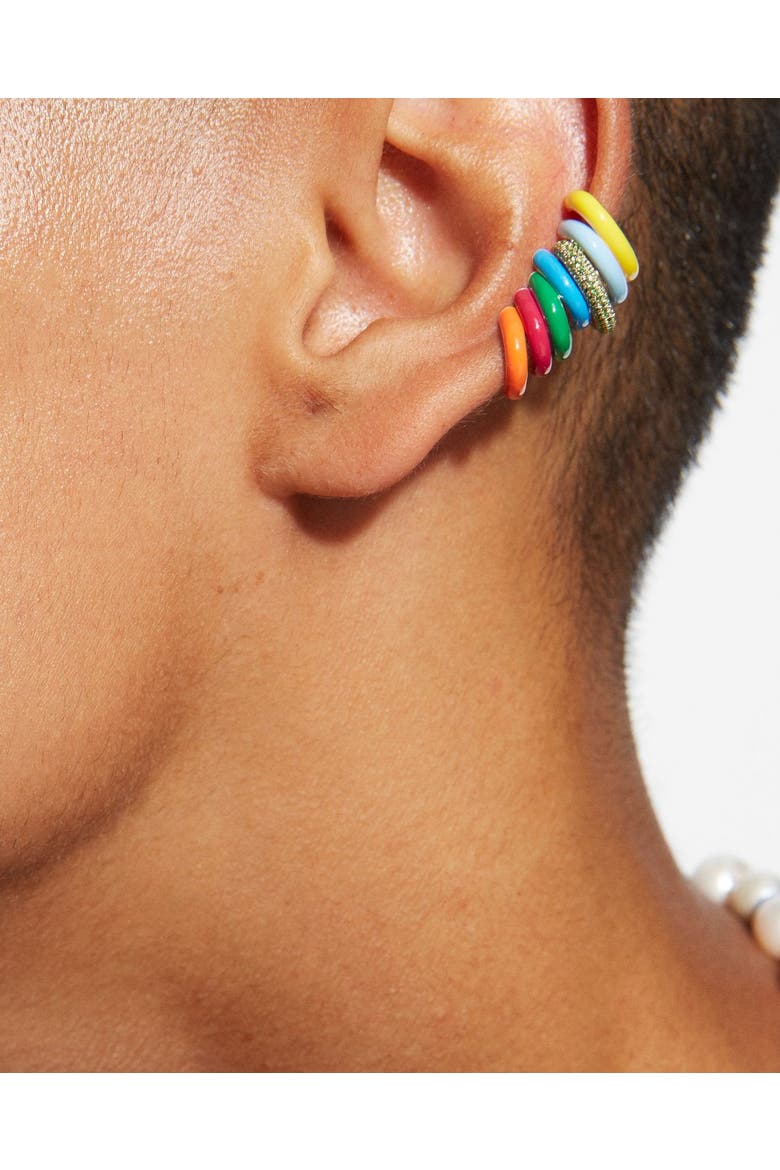 The Enamel Stacking Ear Cuff, Alternate, color, Cloudless Sky Blue
