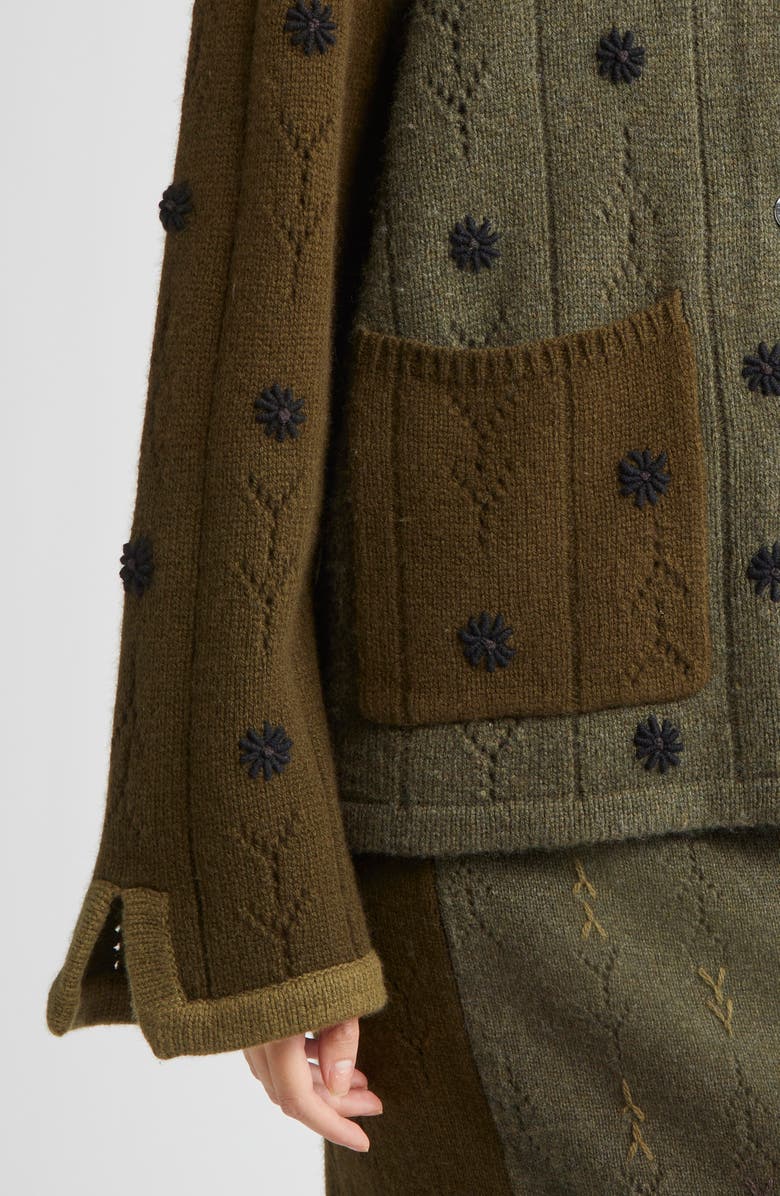 YanYan Daisy Colorblock Lambswool Work Jacket, Alternate, color, 