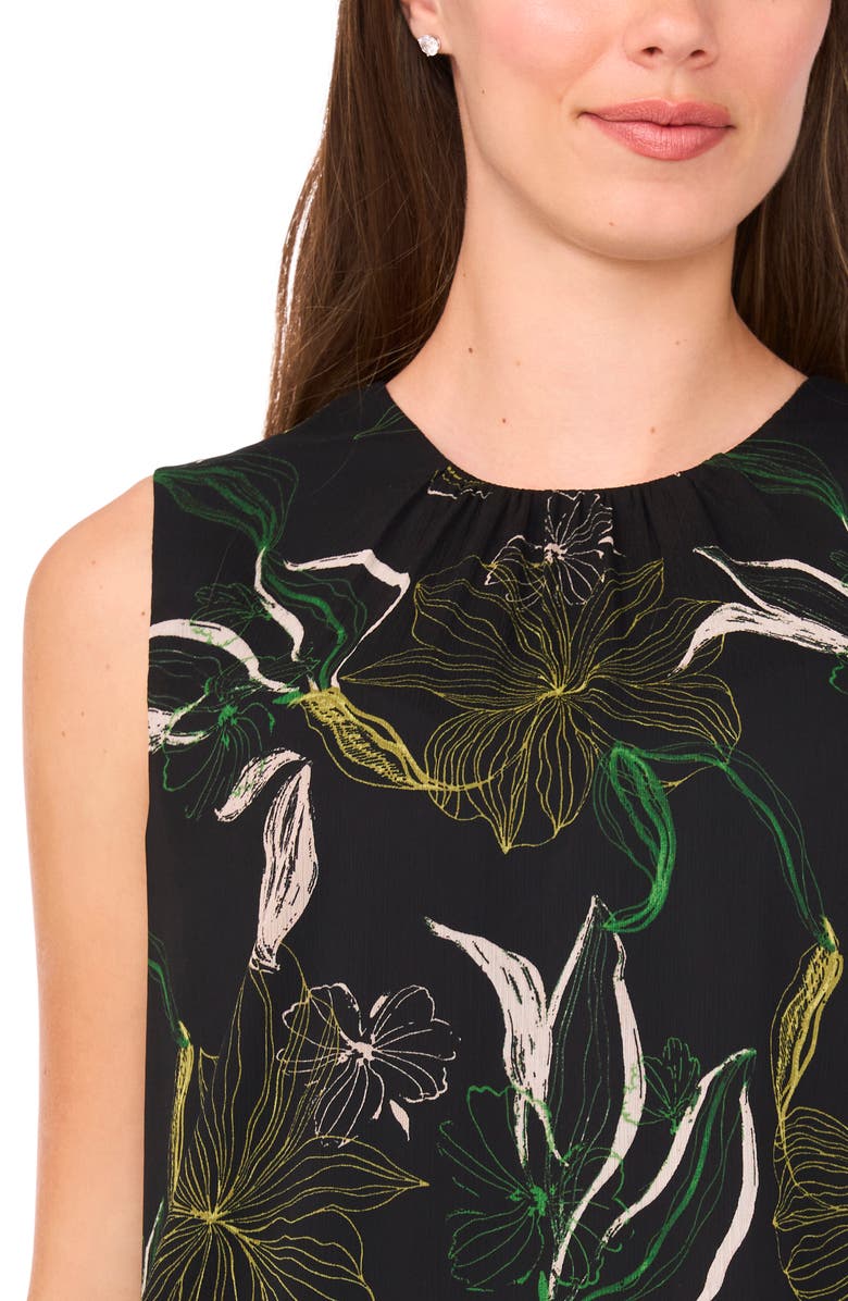 Halogen<sup>®</sup> Gathered Neck Sleeveless Shell, Alternate, color, Rich Black