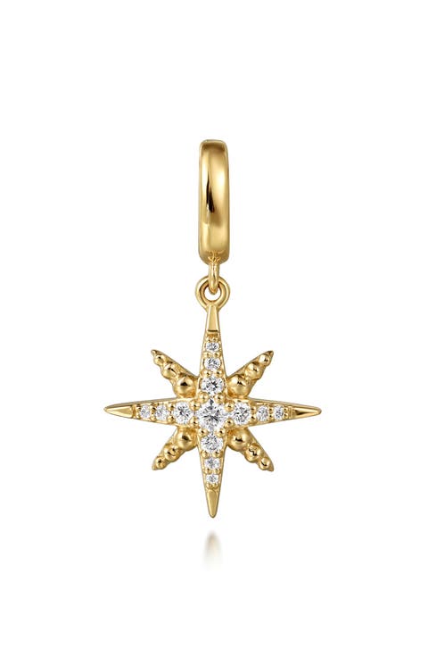 14k Gold Diamond Star Charm