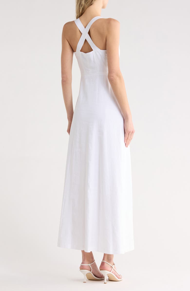Theory Seamed Linen Blend Maxi Dress, Alternate, color, 