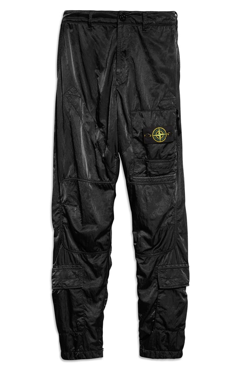 Stone Island Logo Patch Nylon Cargo Pants, Alternate, color, 