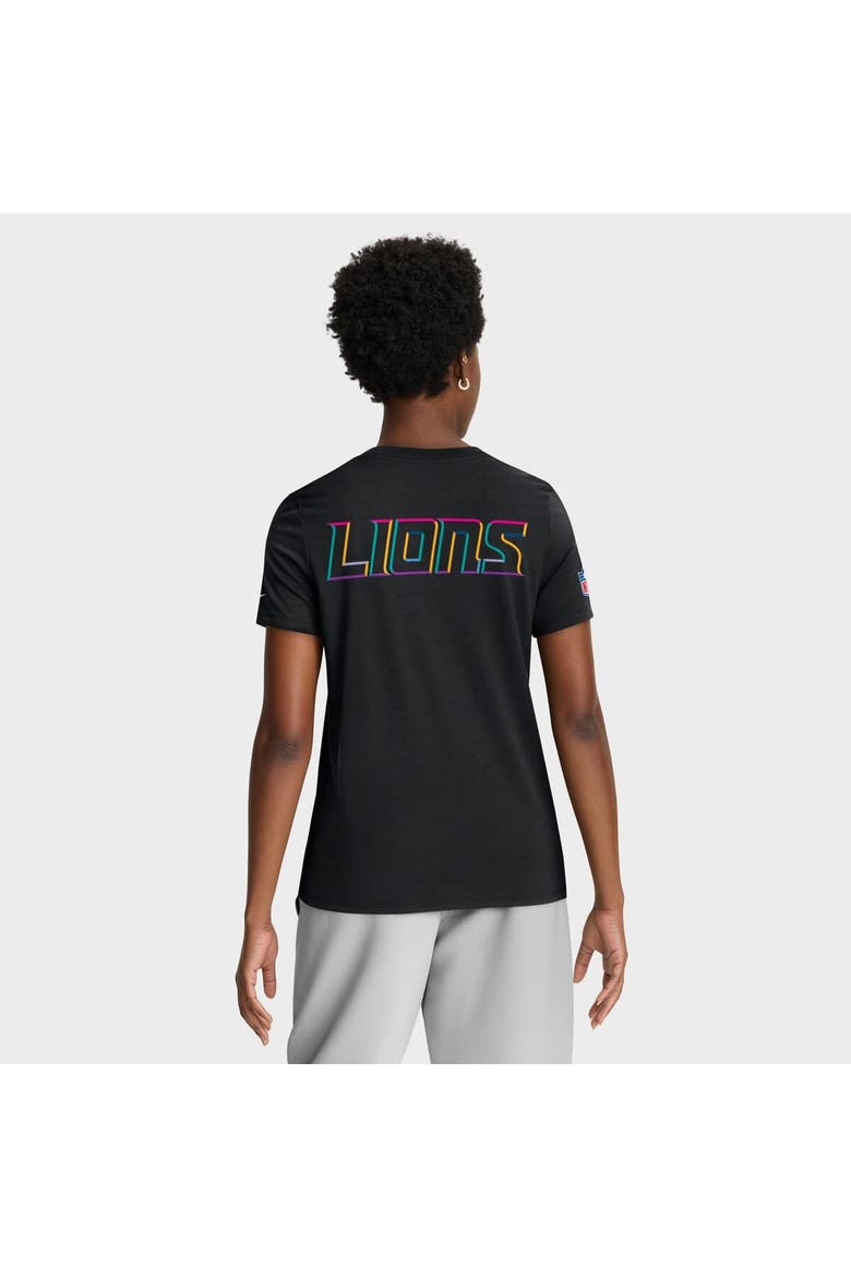 Women's Nike Black Detroit Lions 2025 NFL Crucial Catch Tri-Blend Dri-FIT T-Shirt, Alternate, color, Black