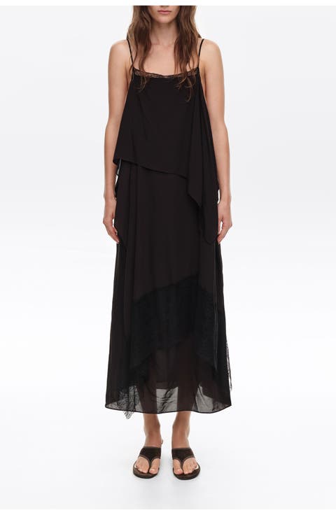 Flowing Layered Midi Dress
