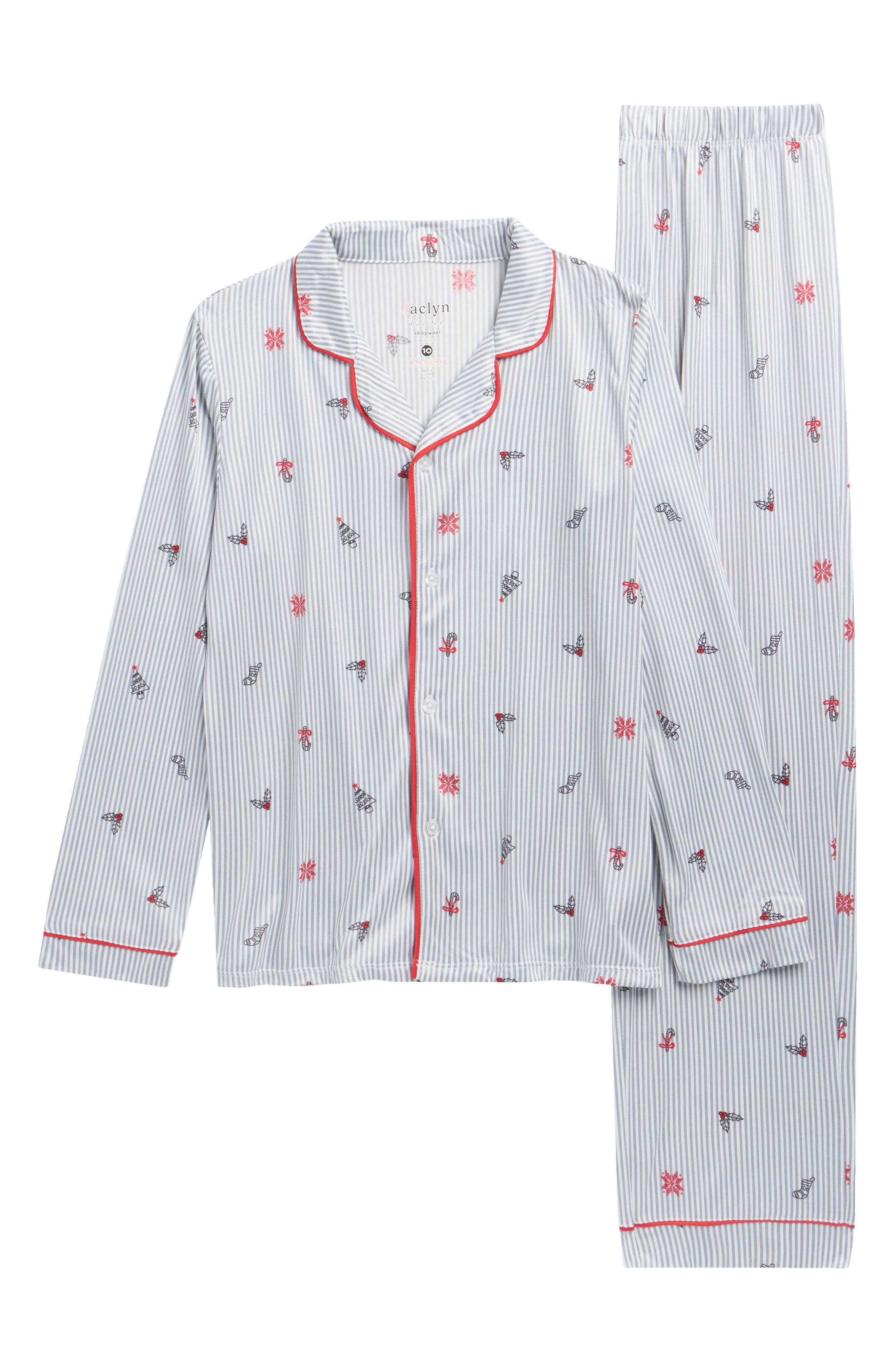 Kids' Holiday Stripe Fitted Two-Piece Pajamas