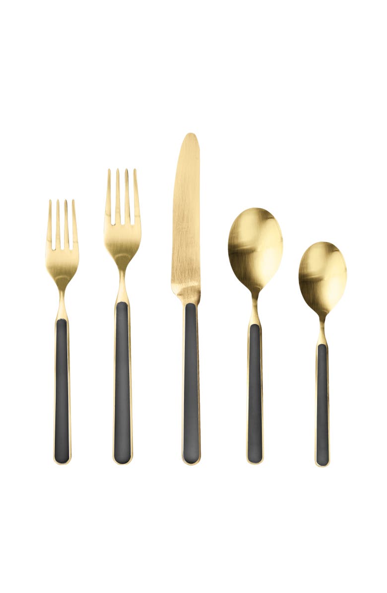 Mepra Fantasia Ice Gold Flatware Set - 5 Pieces, Main, color, Black