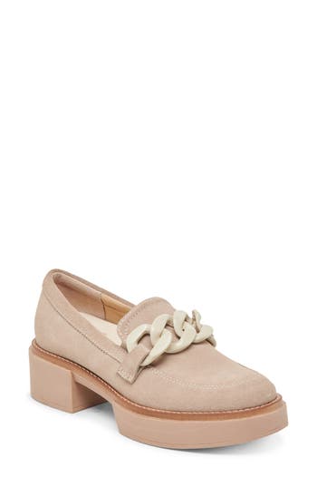 Dolce Vita Shalan Curb Link Loafer In Taupe Suede