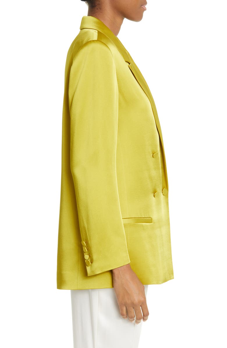 LAPOINTE Double Breasted Double Face Satin Jacket, Alternate, color,