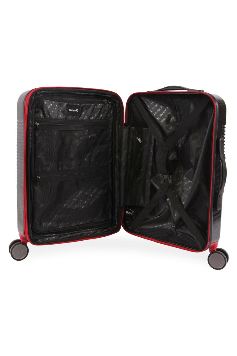 Looper 21" Hardshell Spinner Suitcase, Alternate, color, BLACK/ RED