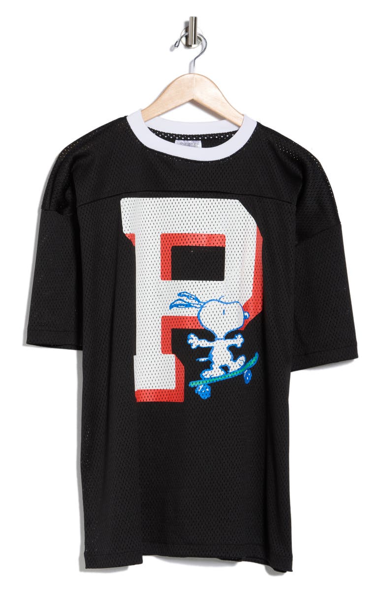 The Forecast Agency Peanuts Snoopy Jersey T-Shirt, Alternate, color, Black