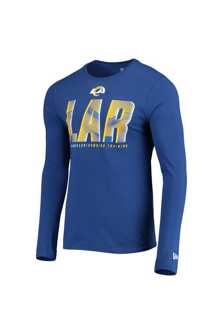 Men's New Era Royal Los Angeles Rams Combine Authentic Static Abbreviation Long Sleeve T-Shirt, Alternate, color, Royal