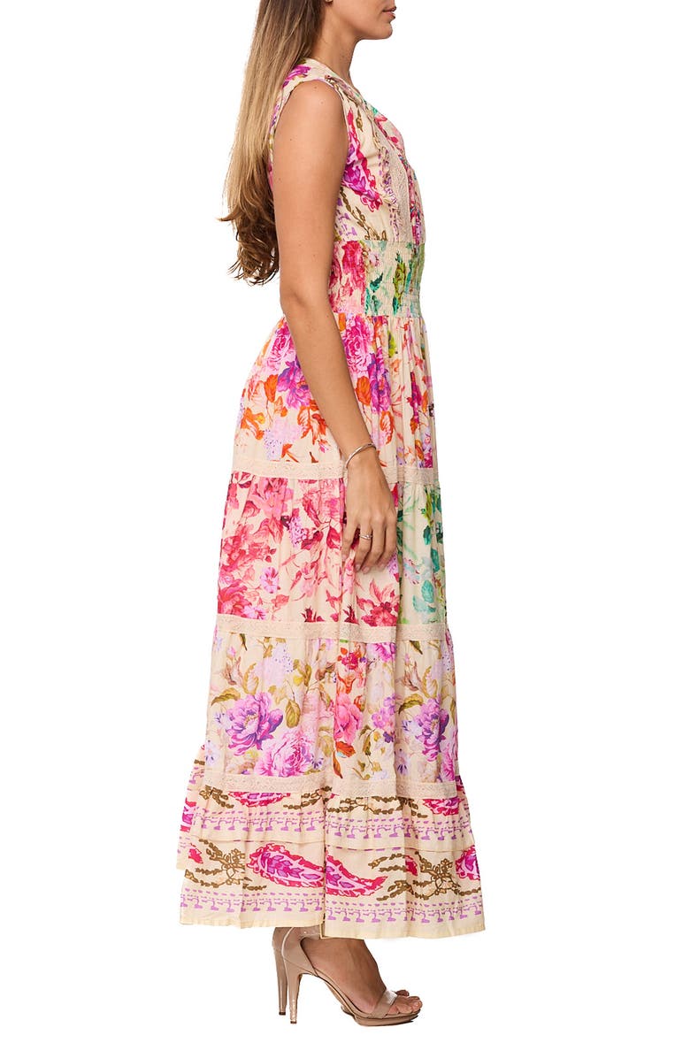 RANEES Floral Maxi Dress, Alternate, color, Beige